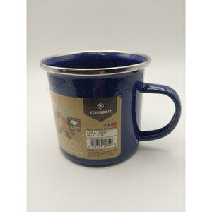 Large Blue Enamel Mug For Picnic Camping Durable For Hot or Cold Drink Stansport